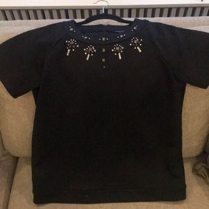 French connection black structured shirt